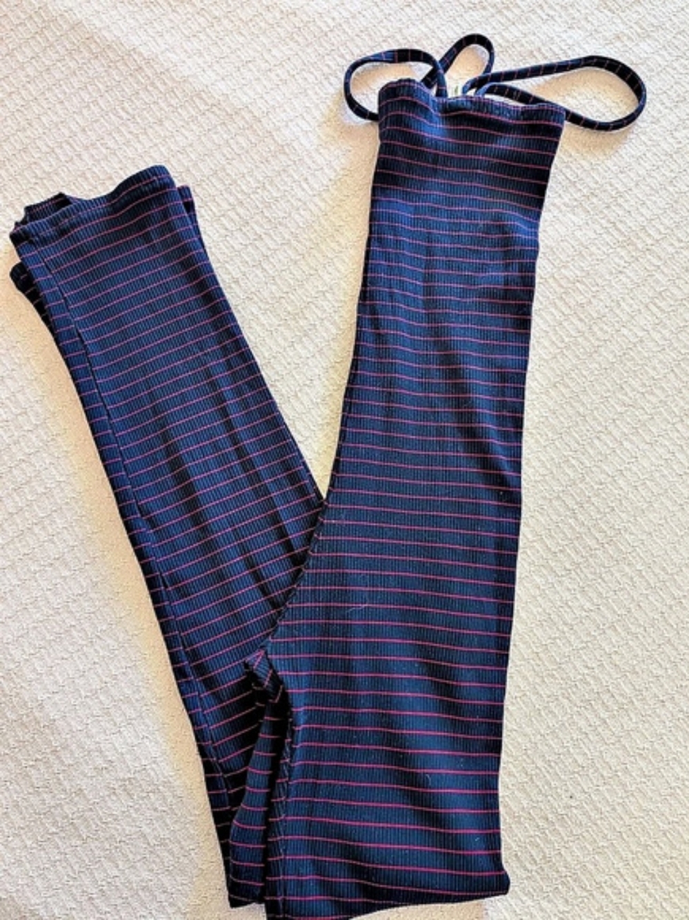 RubiWear Ribbed Knit Warm-up jumper in Navy & Red